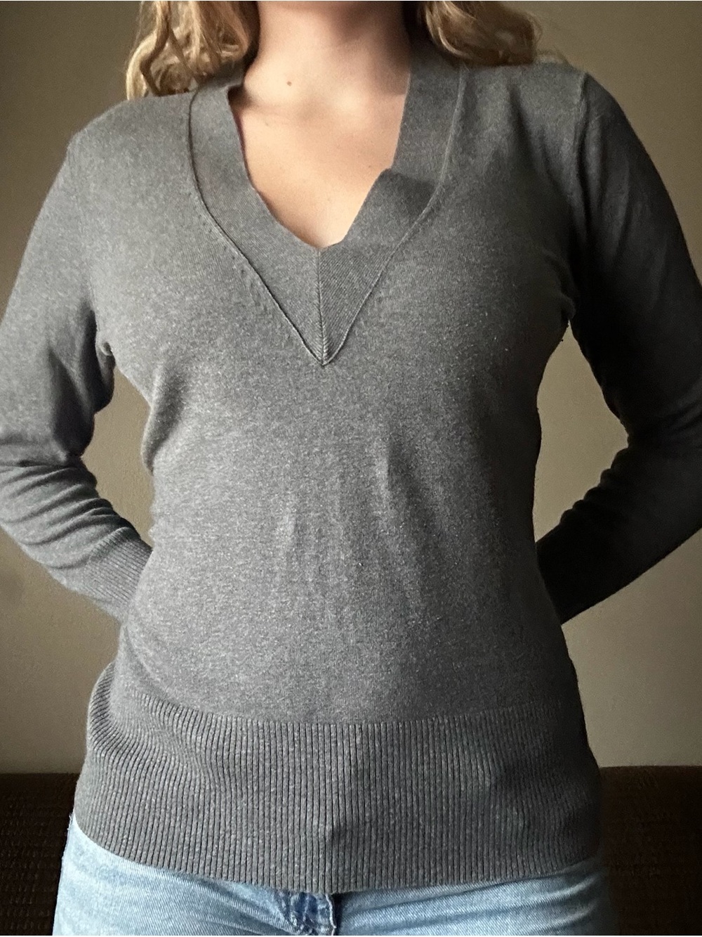 Banana Republic Silk Cashmere Blend V Neck Sweater Size L